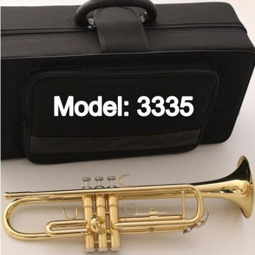 Music Fancier Club Bb Trumpet 3335 Gold Lacquer Music Instruments Profesional Trumpets Student Included Case Mouthpiece