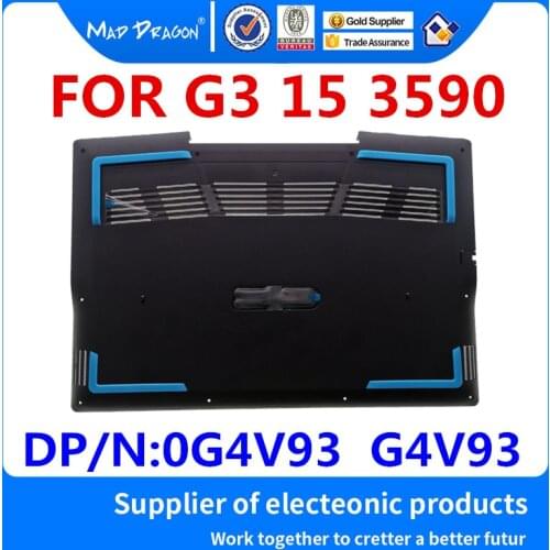 Laptop Bottom Base Bottom Cover Assembly Black shell blue mat With - Type-C interface for Dell G3 15 3590 G3 3590 0G4V93 G4V93