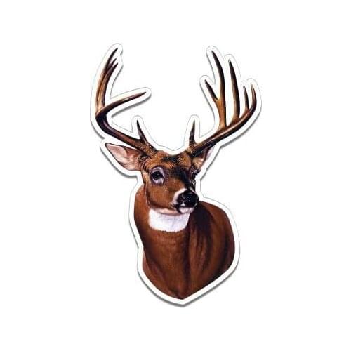 Deer Buck Hunting - 3" Vinyl Sticker - for Car Laptop I-Pad Phone Helmet Hard Hat - Waterproof Decal