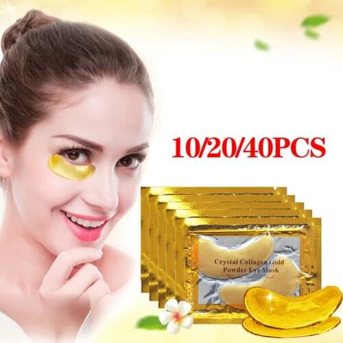 10/20/40PCS Crystal Collagen Gold Eye Mask Anti-Aging Dark Circles Acne Beauty Patches For Eye Skin Care Korean Makeup Cosmetics