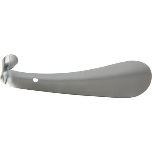 Professional 14.5cm Length Silver Metal Shoe Horns Leather High Heel Shoe Hanging Spoon Shoes Lifter Tool