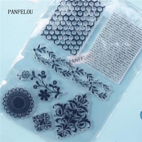 PANFELOU The grid snow Clear Stamp DIY Silicone Seals Scrapbooking/Card Making/Photo Album Decoration Supplies sheets