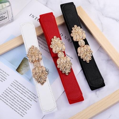 Womens Belts PU Black White Waist Band Thin Elastic Waist Belt Dress Apparel Accessories Cinturon Mujer Hot Sale