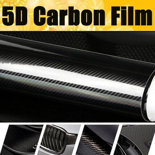 Super quality Ultra Gloss 5D Carbon Fiber Vinyl Wrap 4D Texture Super Glossy 5D Carbon Film With Size: 10/20/30/40/50/60x152cm
