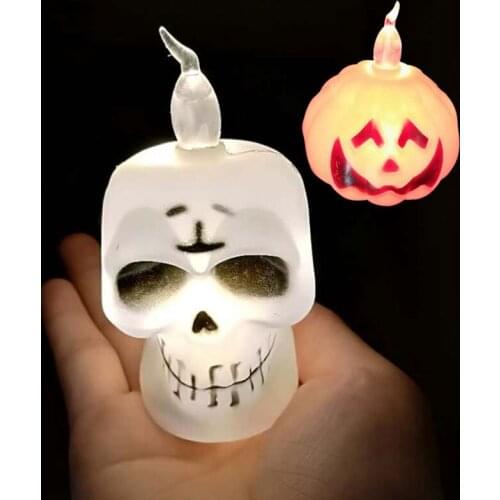 Battery Operated LED Fairy Flameless Candles 3D Pumpkin 20 LED Lights Halloween Christmas Decoration Lights (Pumpkin Light)