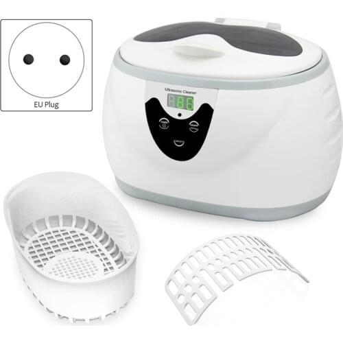600Ml Office Ultrasonic Cleaner HoUsehold Jewelry Glasses Cleaning Tool-EU PlUg