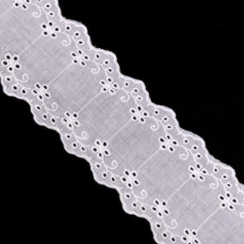 Cusack 2 yards 6 cm Off White Embroidered Lace Trim Ribbon Cotton for Garment Trimming Lace Fabric Sewing Accessories 5 Models