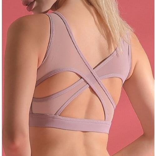 VigoBreviya Women Push Up Seamless Sports Bra High Impact Cross Mesh Workout Sport Top Crop Fitness Wear For Yoga Gym Brassiere