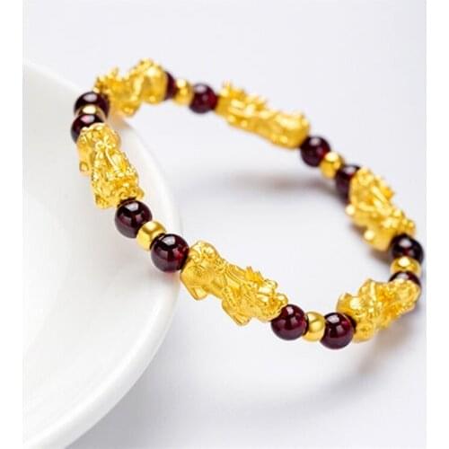 Jasper Womens Bracelet Imitated Garnet Womens Jewelry Red Agate Pixiu Mens and Womens Couple Bracelet Gift