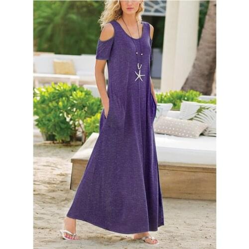 Women cold shoulder short sleeve loose maxi dress Plus size dresses for women 4xl 5xl 6xl Large size summer women dress