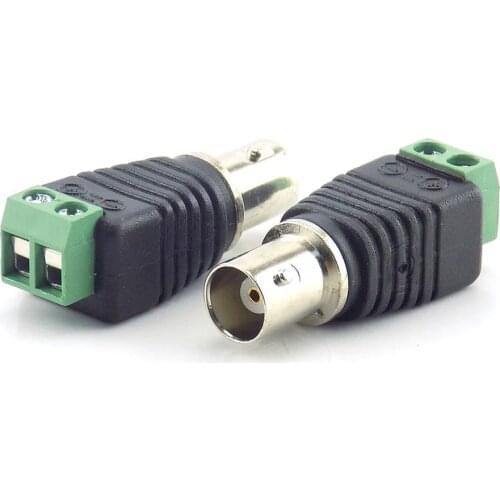 10pcs Coax Cat5 BNC Female Connectors Plug Adapter BNC Plug UTP Video Balun Connector for cable CCTV Camera L19