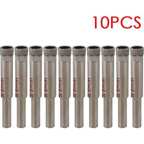 10 PCS/Set 8MM Diamond Coated Drill Accessories Bits Hole Saw Glass Granite Cutter Opener Bits E7