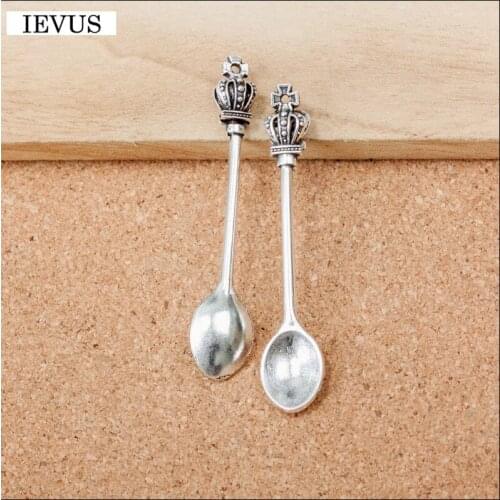 Factory price 3 Pieces/Lot 59mm*11mm Antique Silver plated tableware charms spoon charm diy handmade craft For Jewelry Making