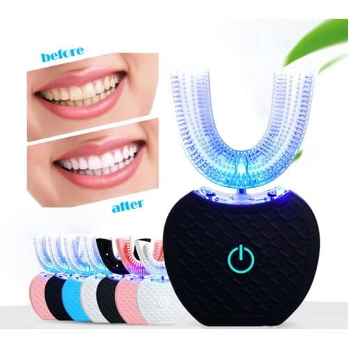 360 Electric Sonic Toothbrush Kit With LED Blu-Ray Teeth Whitening IPX7 Waterproof Portable Tooth Brush Free Hands