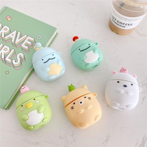 3D Cute Cartoon Sumikko Gurashi Wireless Bluetooth Headset Protective Cover Silicone Case for Apple AirPods 1/2 Generation
