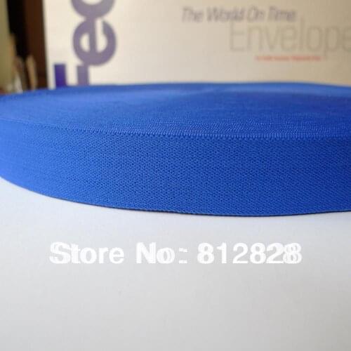 50 Yards 1" 25mm Solid Royal Blue Elastic Webbing For Underwear