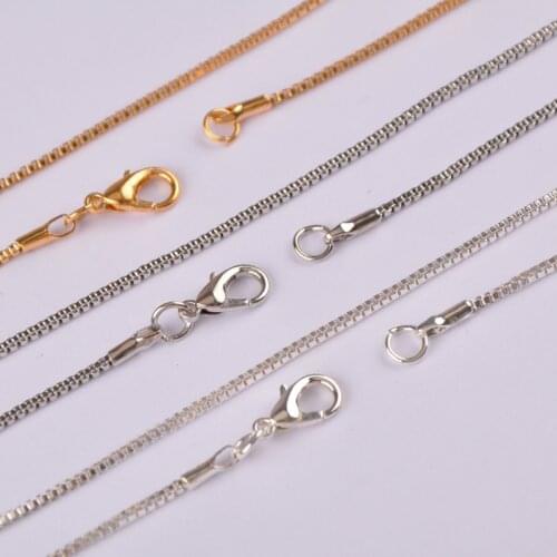 Wholesale 120piece 2mm Box Chain Necklaces Chains Findings for Pendant Jewelry Making Supplies