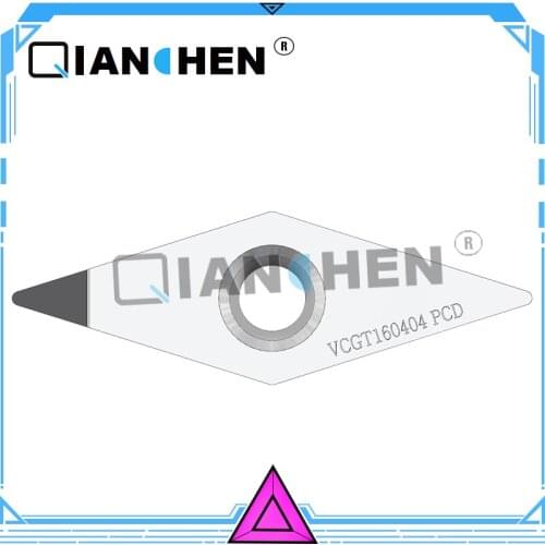 Qian Chen NEW 2PCS PCD/CBN Turning Inserts VCGT11 VCGT16 CNC PCD Diamond Inserts For Lathe Tools
