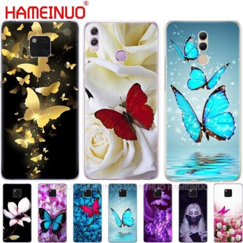 HAMEINUO butterfly on white roses flower Cover phone Case for Huawei NOVA 3 3i mate 20 pro for honor 8x max note 10