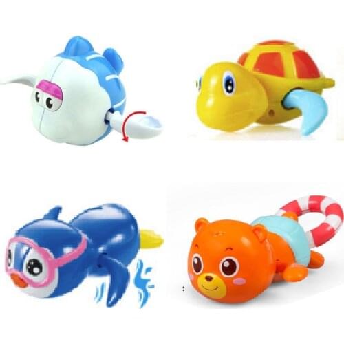 Bath Toy Cute Cartoon Animal Swimming Bear Quality Clockwork Dabbling Toy Classic Baby Shower Play In Water Swimming Pool