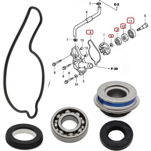 Water Pump Bearing Seal Repair Kit for Honda TRX450R TRX450ER TRX 450Er 2004-2013
