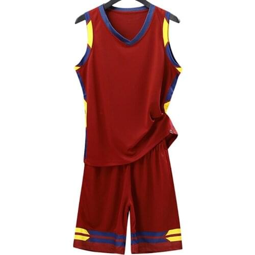 2021 Summer Men Clashing Color Sports Basketball Suit V-Neck Vest Mosaic Stripes Set Loose Gym Wear For Male