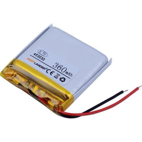 4.5x30x30mm 3.7V 360mAh Rechargeable li-Polymer Li-ion Battery For bluetooth Watch pen GPS PSP PDA MP3 MP4 MP5 speaker 453030