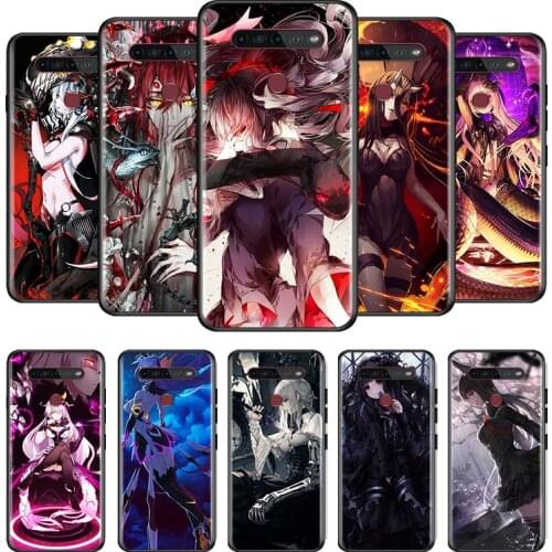 Demon Anime Girl Manga For LG G8 V30 V35 V40 V50 V60 Q60 K40S K50S K41S K51S K61 K71 K22 ThinQ 5G TPU Silicone Black Phone Case