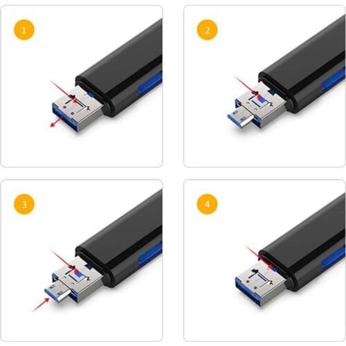 Micro USB Type C USB TF Card Reader OTG Hub Adapter For Samsung Xiaomi MacBook