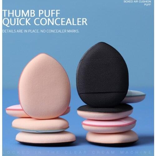 Mini Thumb Size Sponge Puff Easy-to-clean Wet And Dry Concealer Foundation Blush Powder Puff Makeup Brush Partial Details Makeup