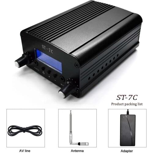 SET OF FM broadcast transmitter for radio station ST-7C stereo PLL with power supply with small antenna kit whosesales