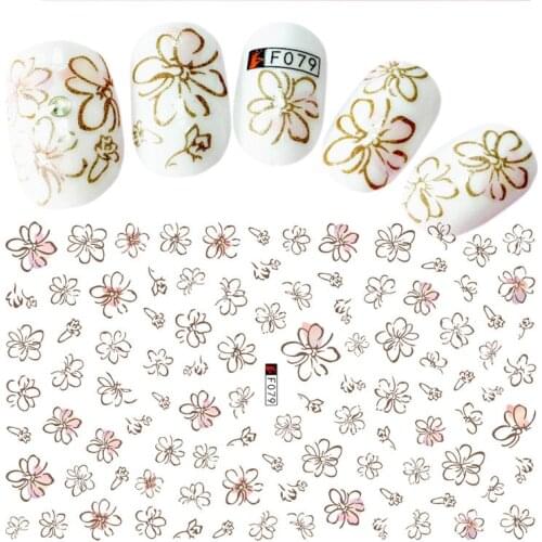 Nail Sticker Decals 3D Nails Slider Art DIY Flower Design Decoration Manicure Tips Foil Adhesive Wraps Pegatinas Polish