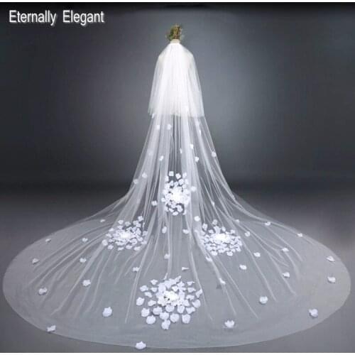 2016 New Real Photos White/Ivory Mantilla Petal velos de novia Wedding Veil Long With Comb Wedding Accessories MD4001