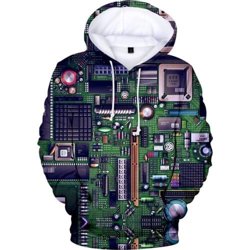 2021 New Creative Electronic chip-circuit board Men Women Hoodies Sweatshirt Harajuku 3D Print Pullovers Fashion Autumn Clothes