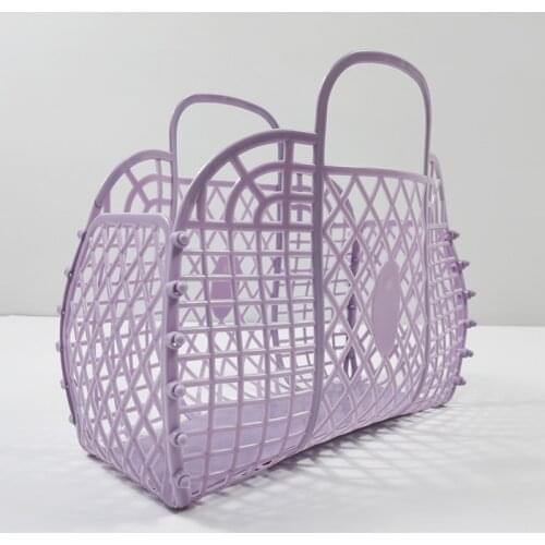 New Design Hollow Out Jelly Bag Summer Beach Vacation Tote Bag Small Women Basket Tote Plastic Cute Clutch Purses And Handbags