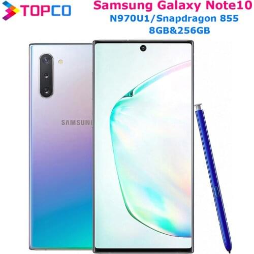 Samsung Galaxy Note10 N970U1 Note 10 Original Mobile Phone Snapdragon 855 Octa Core 6.3" Triple Dual 12MP&16MP 8GB&256GB NFC