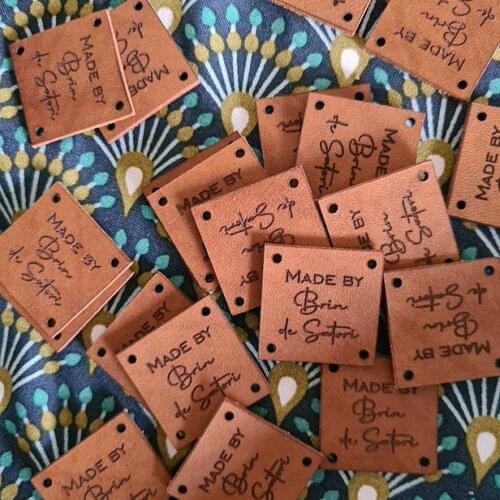 Personalised Product Tags,Custom Leather Labels ,Leather Tags For Crochet,Cork Leather Labels