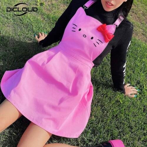 Y2k Girls Cute Sweet Pink Dress Women Summer 2021 Lolita Mini Dresses Harajuku Fashion A Line Party Club Pleated Vestido Femme