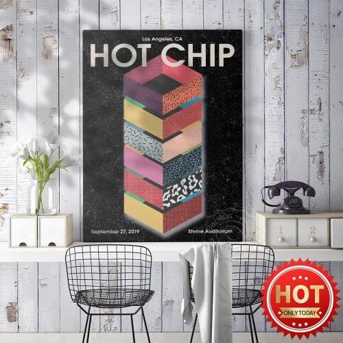 Music Band Hot Chip Poster, Live Gig Print Art, Hot Chip Wall Art, Shrine Auditorium and Expo Hall, Bar Pub Club Wall Stickers