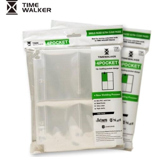 50pcs/LOT TW Transparent card pages with 4 Pockets board game cards holder barriers for cards protector photo album page 67x92mm