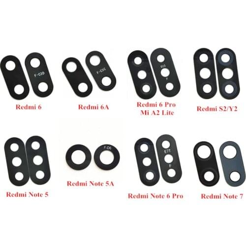 100pcs/Lot Rear Back Camera Glass Lens for Xiaomi Redmi 6 /6A /6 Pro MiA2 Lite /Redmi S2 Y2/ Redmi Note 5 /5A /6 Pro /7