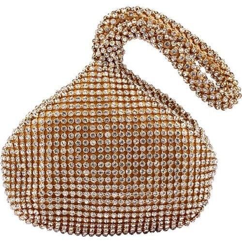 Rhinestone Dinner Bag Handmade Evening Bag Handcrafted Banquet Crystal Bag