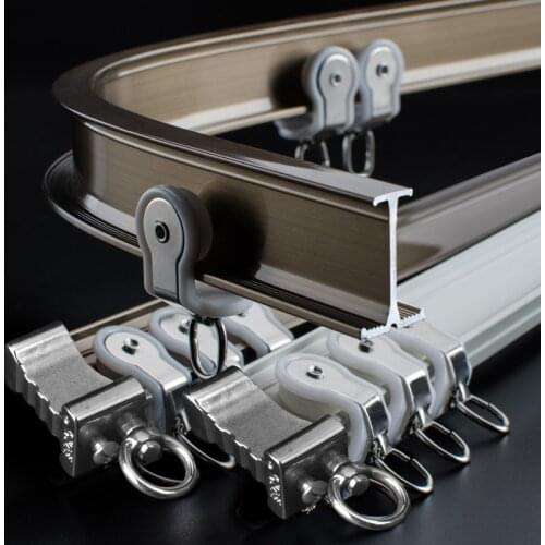 Curtain track Heavy aluminum alloy Flexible curtain rod Curved curtain window Mute Slide