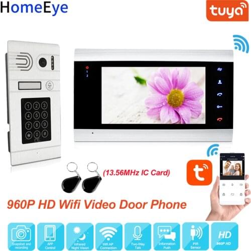 Tuya Smart Home App Remote Control WiFi IP Video Door Phone Video Intercom Access Control Motion Detection Code Keypad + IC Card