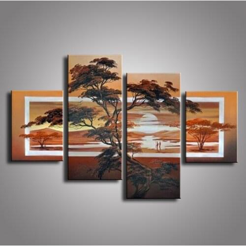 100% hand-painted oil paintings on canvas African Scenery Guaranteed oil painting home decoration Modern wall DY-003