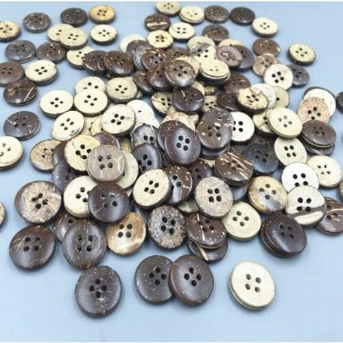 DIY 100PCS Round Fit sewing or Scrapbooking craft Coconut buttons Crafts 4-hoels 15mm
