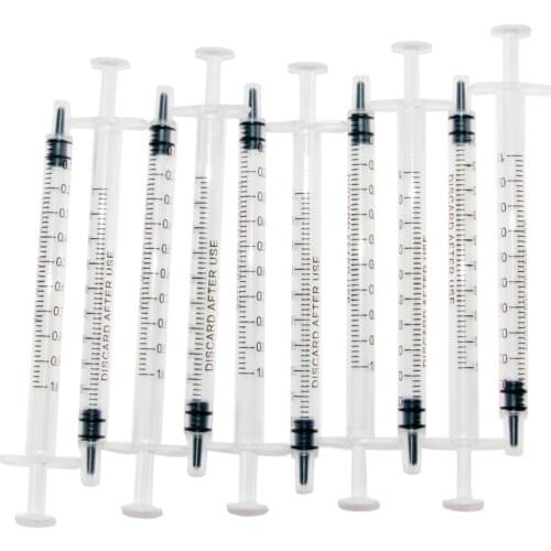100pcs Plastic Syringe 1ml syringe 1cc Injector without Needles For Lab and Industrial Dispensing Adhesives Glue Soldering Paste