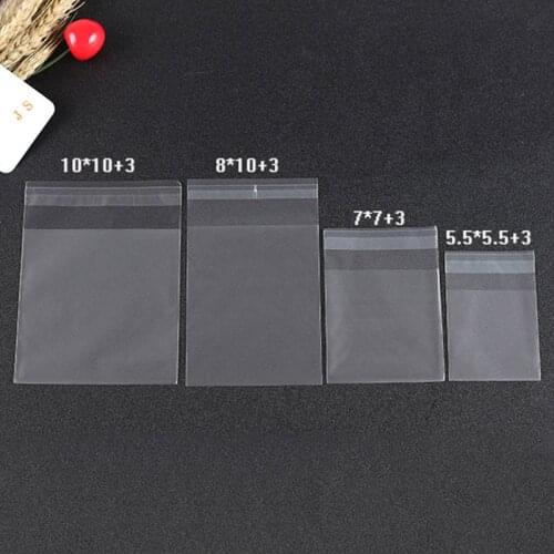 100pcs Plastic Transparent/Frosted Cellophane Bags Candy Cookie Bag with DIY Self-Adhesive Bags for Wedding Party