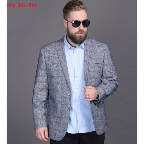 2019 New Arrival Super Large Spring Suit Jacket Loose Tide Single Breasted Casual Men Blazer High Quality Plus Size 3XL4XL-8XL