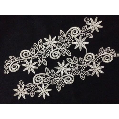 27.7cm*7.5cm top quality tiny yarn embroidery mirrored applique,wedding dress applique,BQ1128F